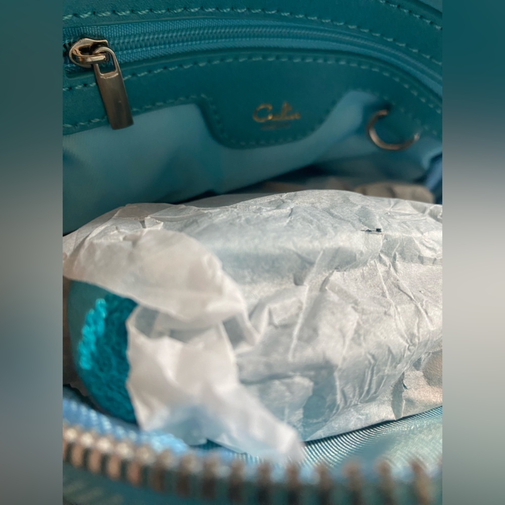 Calin Collection Crossbody Bag with guitar strap || NWT || Turquoise - Picture 12 of 14